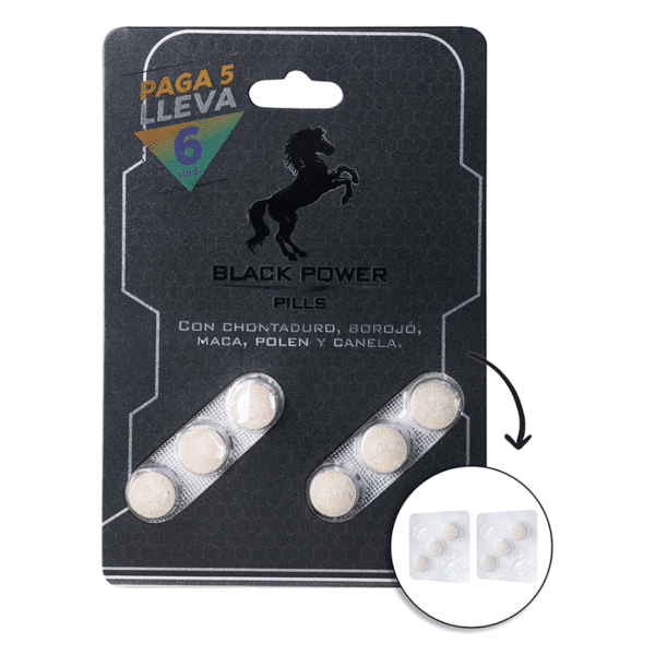 ENERGIZANTE BLACK POWER PILLS X 5 + 1 GRATIS
