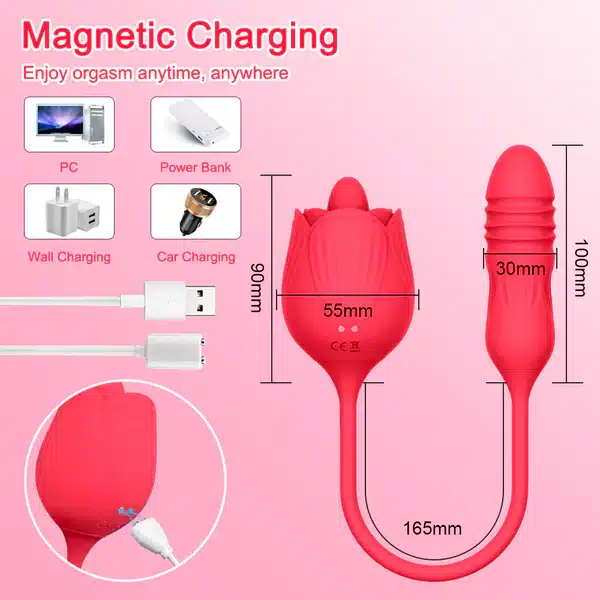 VIBRADOR FLOR DE ROSA LENGUA