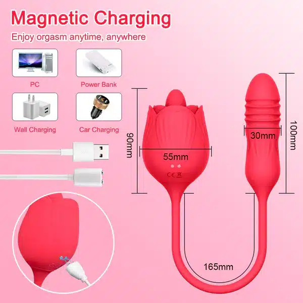 VIBRADOR FLOR DE ROSA LENGUA